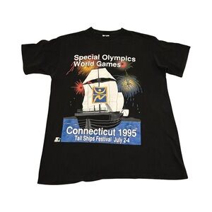 Rare Vintage Starter Special Olympics World Games T-Shirt M Single Stitch Sleeve